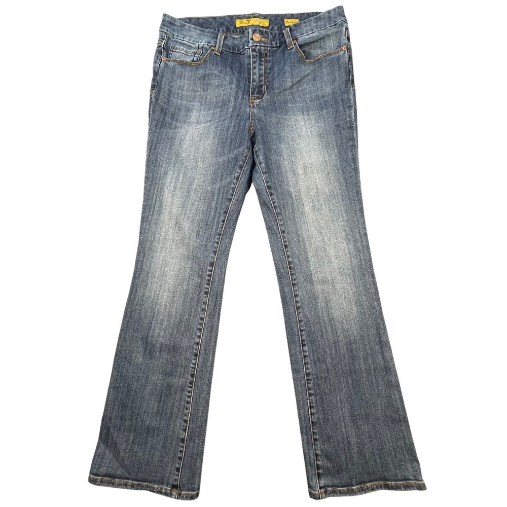 VTG Seven7 Blue Premium Denim Bootcut Jeans Women Size 12